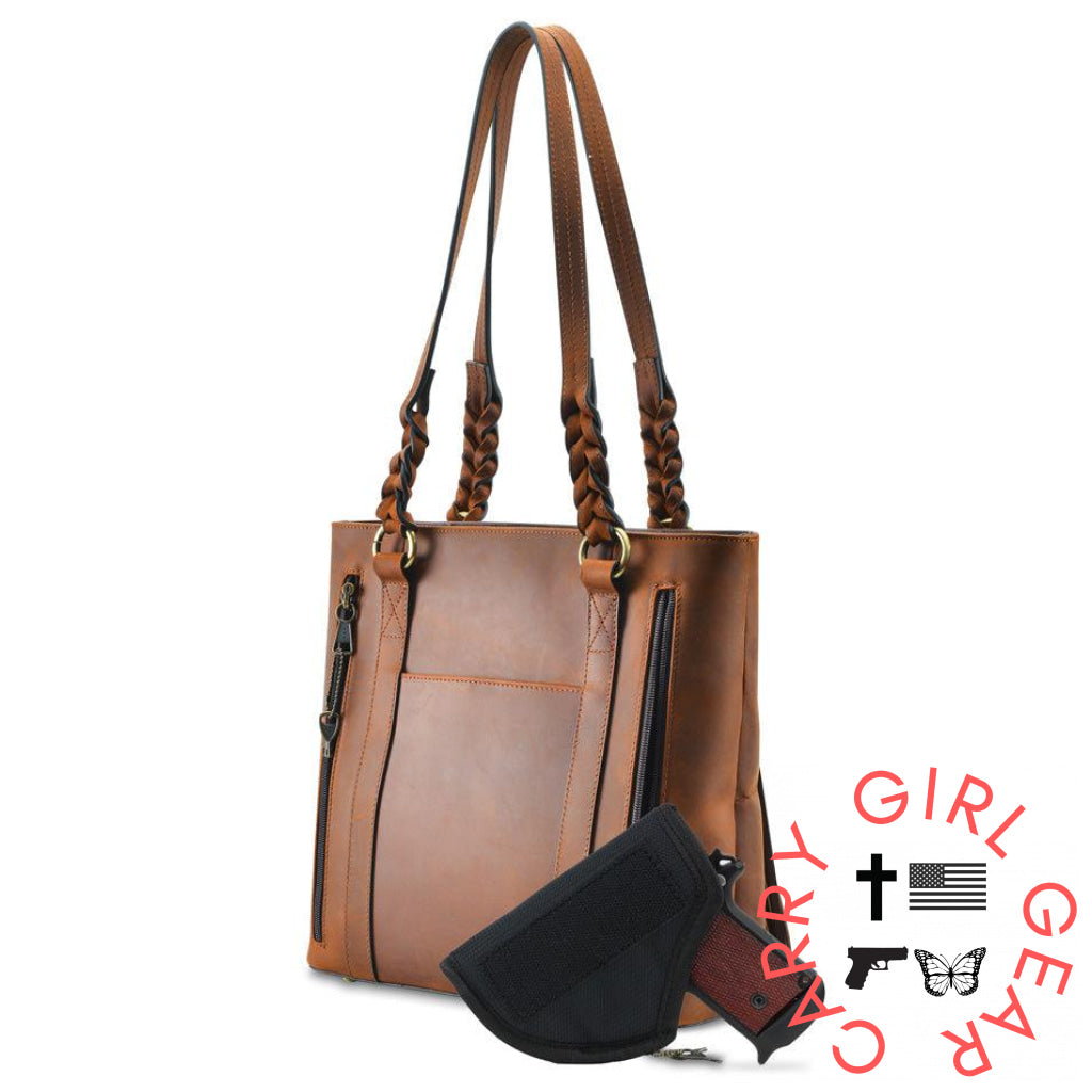 Concealed Carry Bella Leather Tote By Lady Conceal Totes