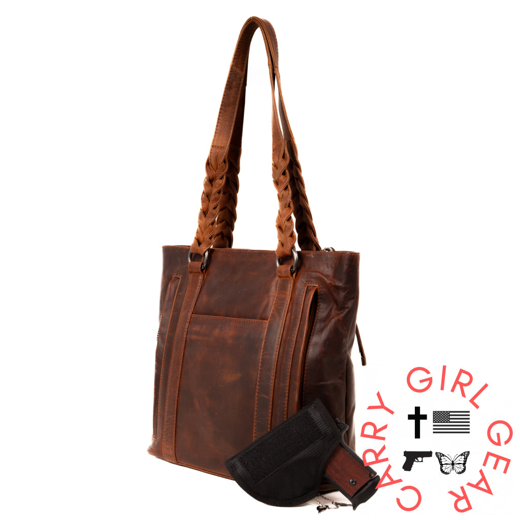 Concealed Carry Bella Leather Tote By Lady Conceal Totes