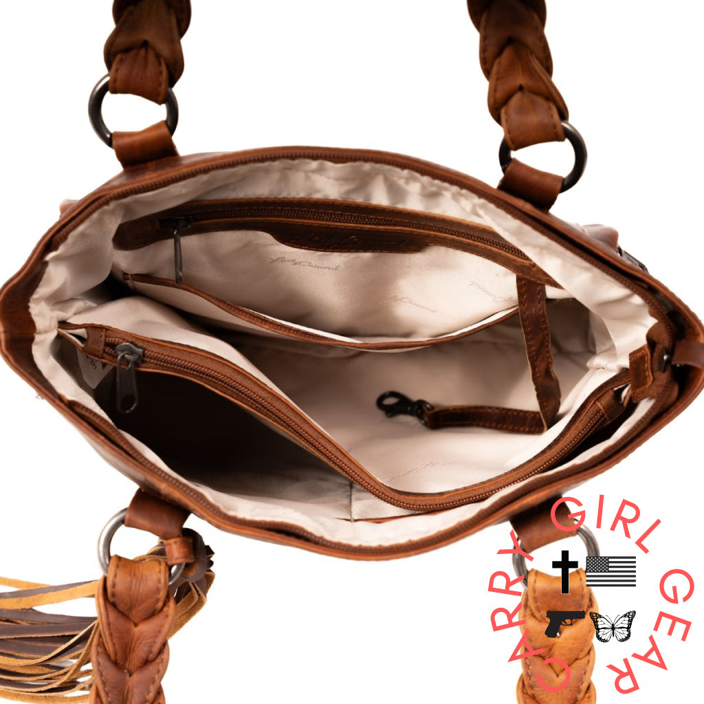 Concealed Carry Bella Leather Tote By Lady Conceal Totes
