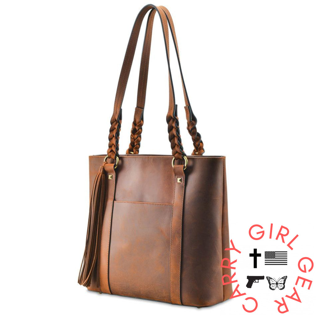 Concealed Carry Bella Leather Tote By Lady Conceal Totes