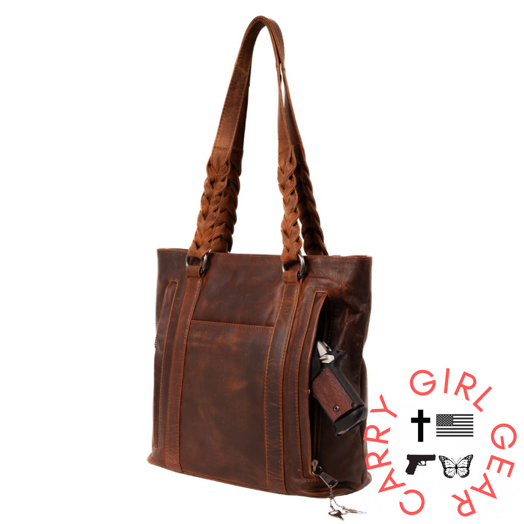 Concealed Carry Bella Leather Tote By Lady Conceal Totes