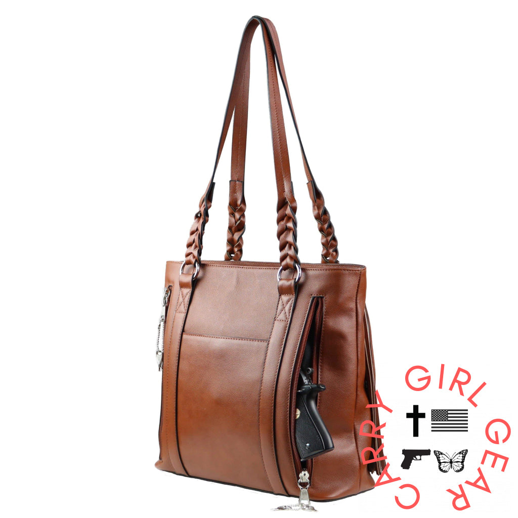 Concealed Carry Bella Leather Tote By Lady Conceal Totes