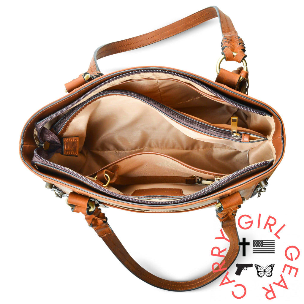 Concealed Carry Bella Leather Tote By Lady Conceal Totes