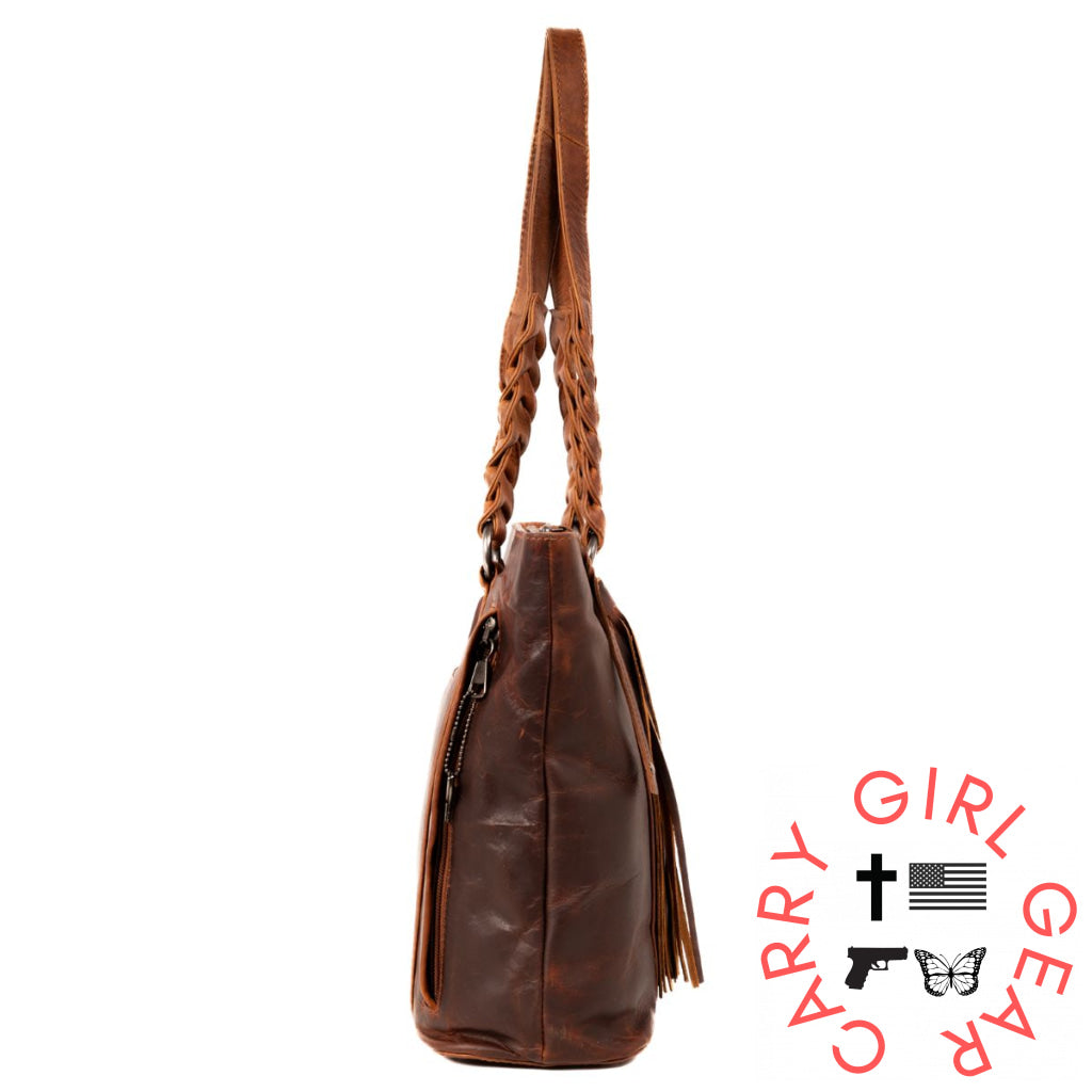 Concealed Carry Bella Leather Tote By Lady Conceal Totes