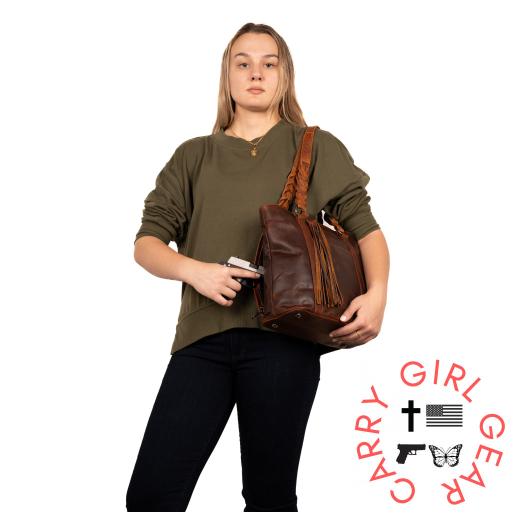 Concealed Carry Bella Leather Tote By Lady Conceal Totes