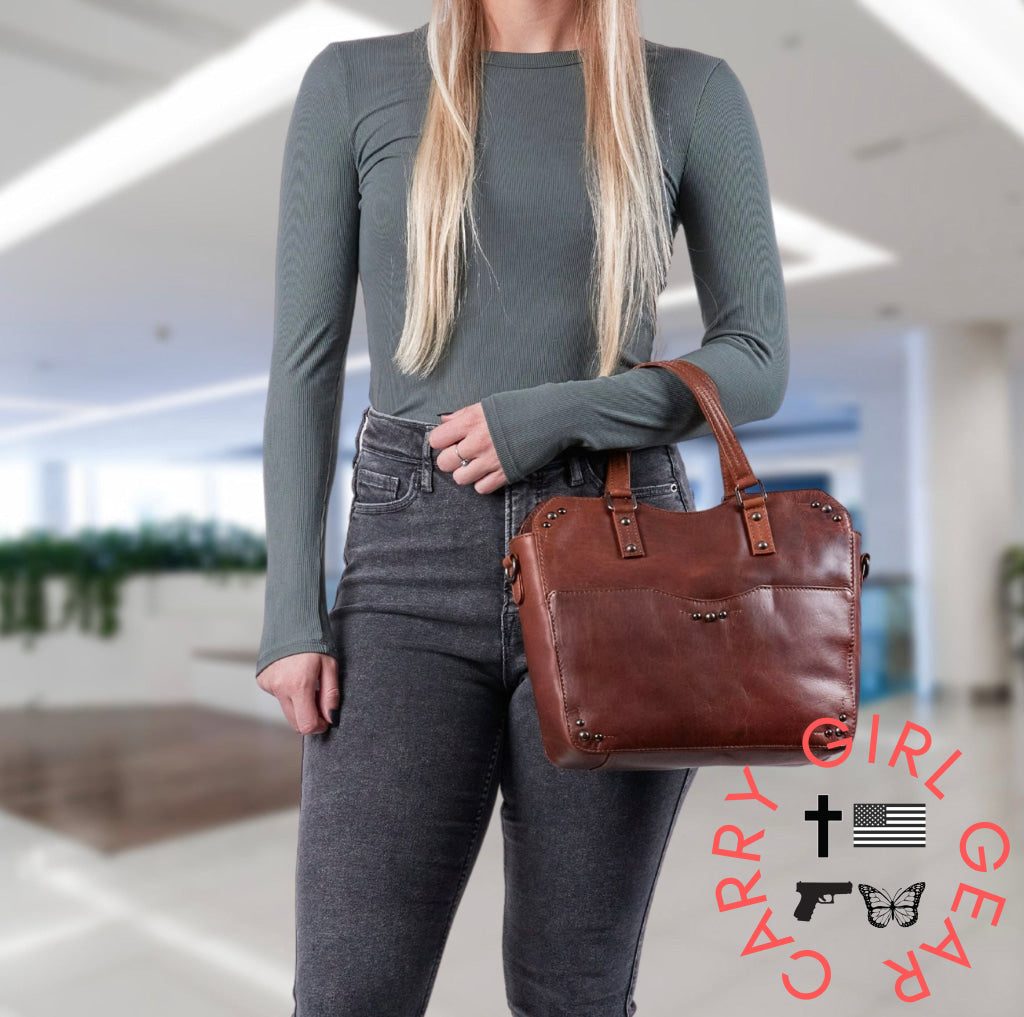 Concealed Carry Bethany Leather Satchel By Lady Conceal Satchels