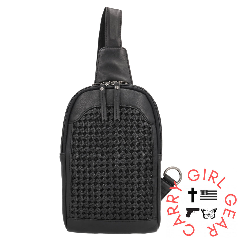 Concealed Carry Bristol Sling Leather Backpack By Lady Conceal Slings