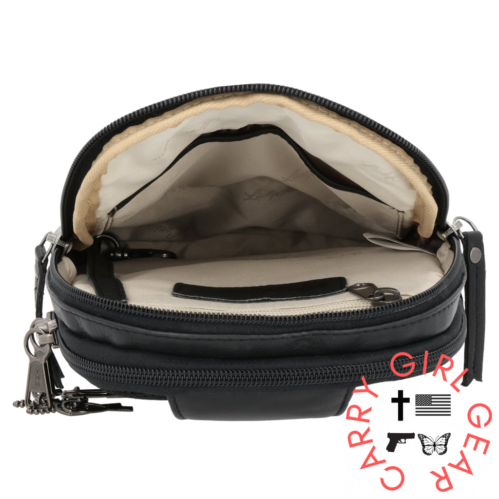 Concealed Carry Bristol Sling Leather Backpack By Lady Conceal Slings