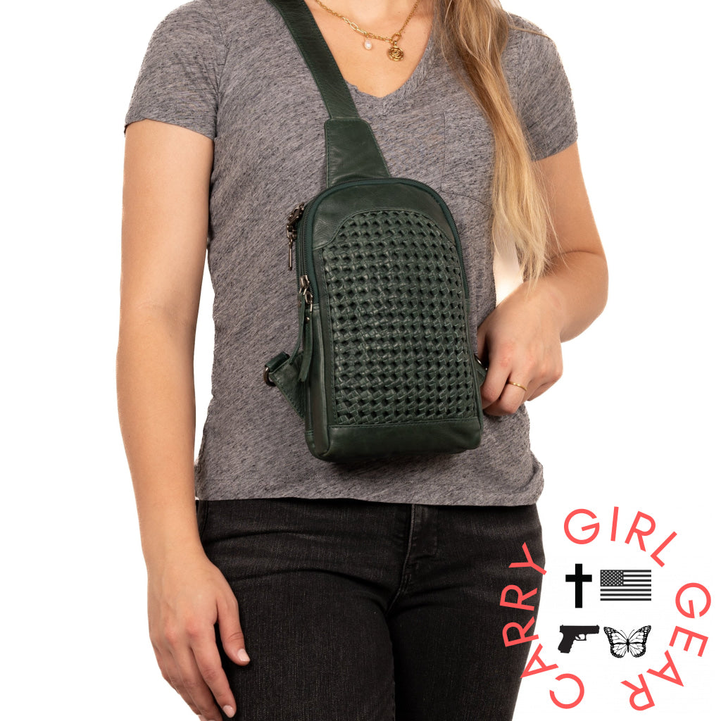 Concealed Carry Bristol Sling Leather Backpack By Lady Conceal Slings