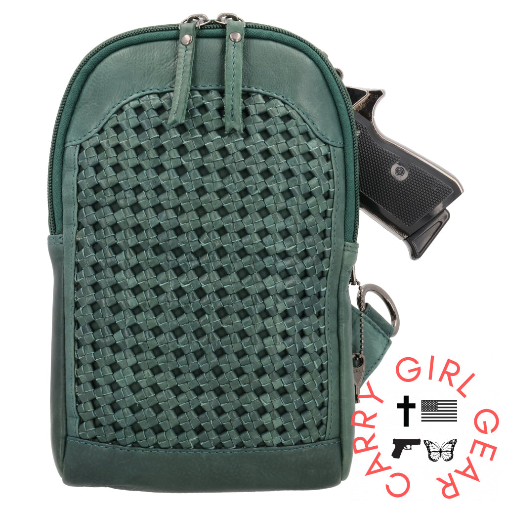 Concealed Carry Bristol Sling Leather Backpack By Lady Conceal Slings