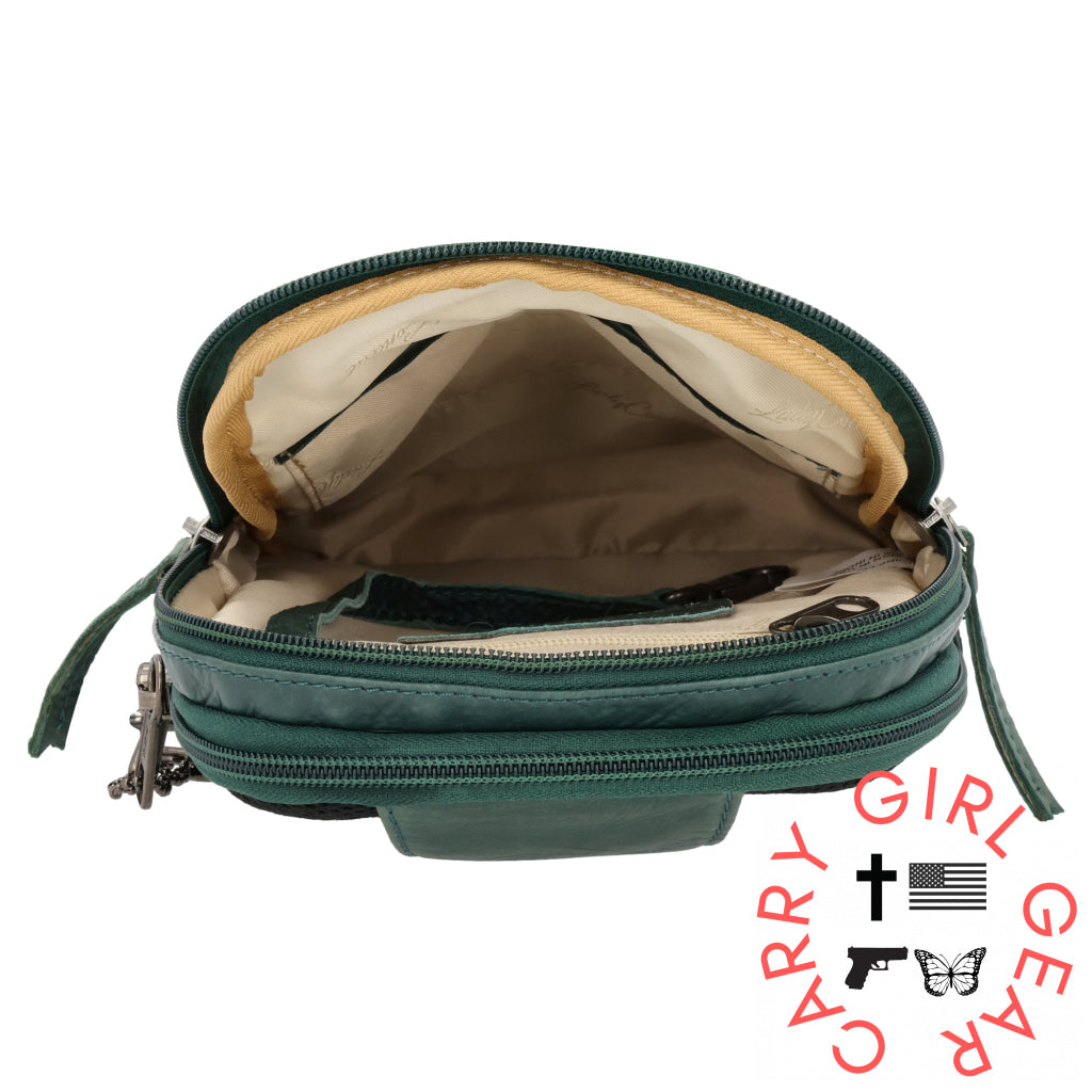 Concealed Carry Bristol Sling Leather Backpack By Lady Conceal Slings