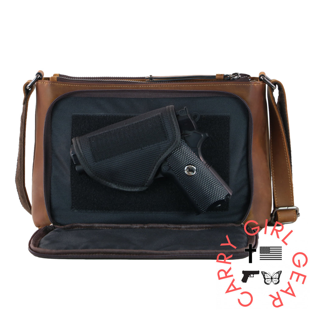 Concealed Carry Brynlee Leather Crossbody By Lady Conceal Bags