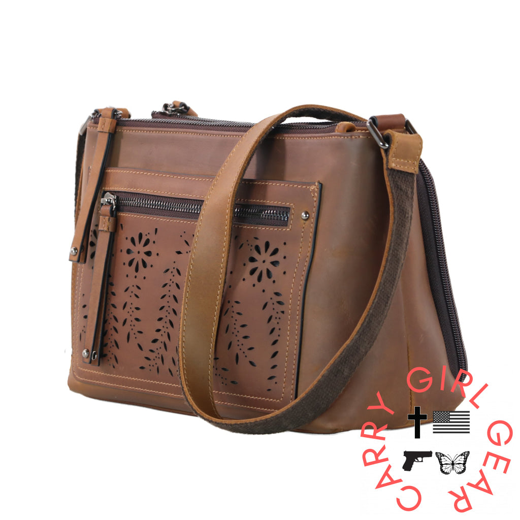 Concealed Carry Brynlee Leather Crossbody By Lady Conceal Bags