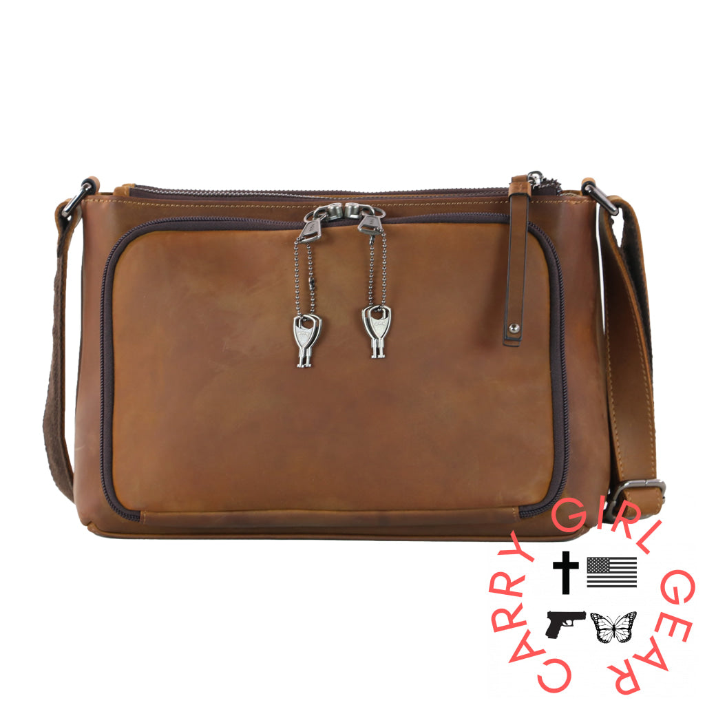 Concealed Carry Brynlee Leather Crossbody By Lady Conceal Bags