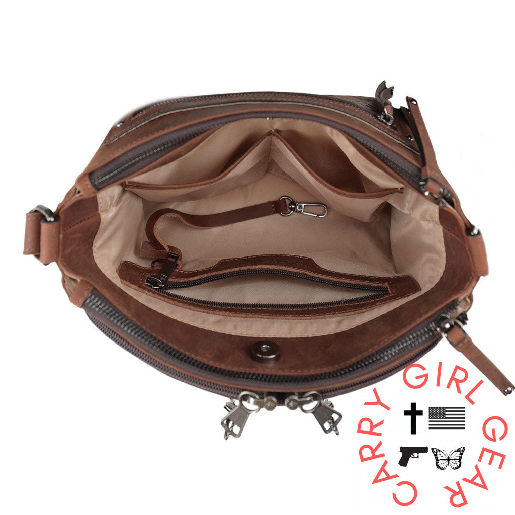 Concealed Carry Brynlee Leather Crossbody By Lady Conceal Bags