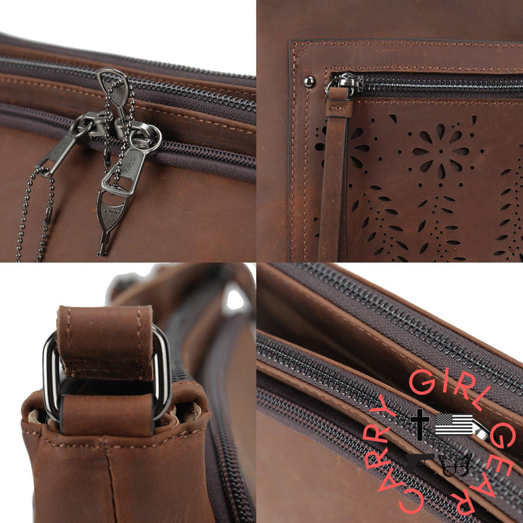 Concealed Carry Brynlee Leather Crossbody By Lady Conceal Bags