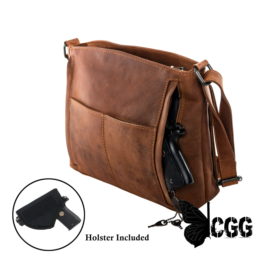 Concealed Carry Brynn Leather Crossbody By Lady Conceal Bags