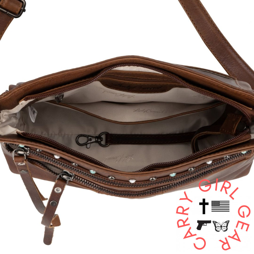 Concealed Carry Brynn Leather Crossbody By Lady Conceal Bags