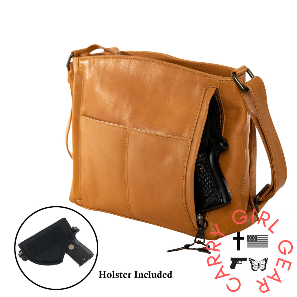 Concealed Carry Brynn Leather Crossbody By Lady Conceal Bags