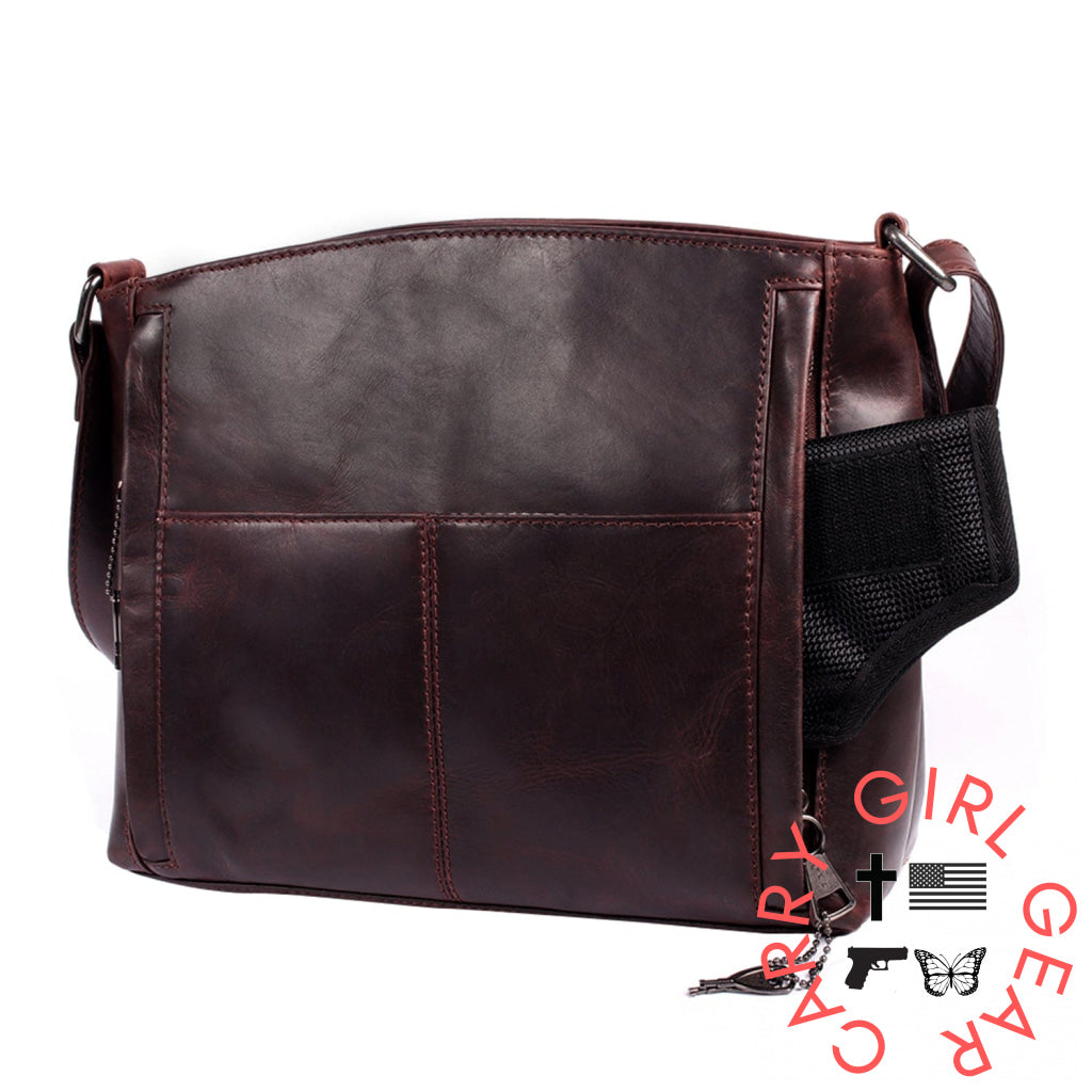 Concealed Carry Brynn Leather Crossbody By Lady Conceal Bags