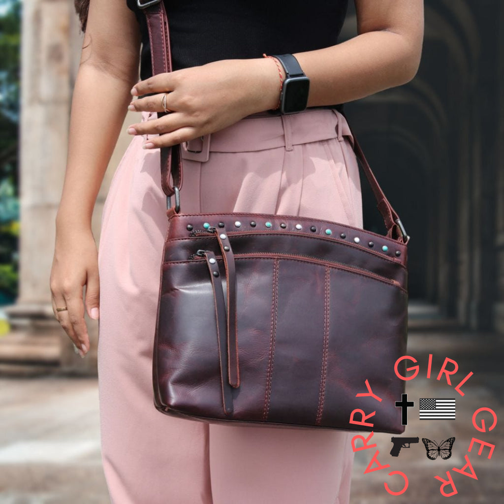Concealed Carry Brynn Leather Crossbody By Lady Conceal Bags
