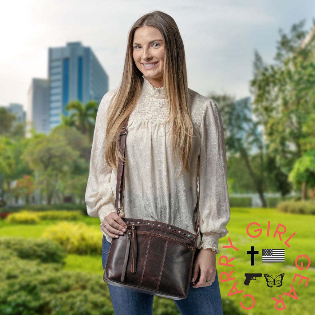 Concealed Carry Brynn Leather Crossbody By Lady Conceal Bags