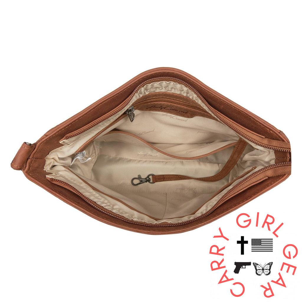 Concealed Carry Brynn Leather Crossbody By Lady Conceal Bags