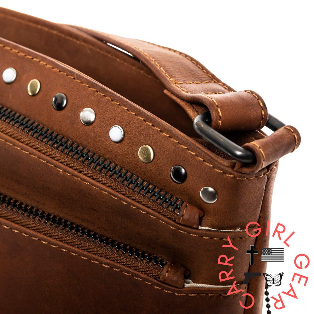 Concealed Carry Brynn Leather Crossbody By Lady Conceal Bags