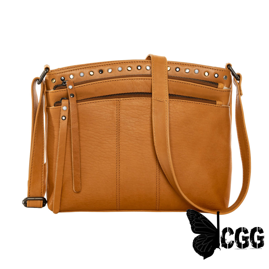 Concealed Carry Brynn Leather Crossbody By Lady Conceal Caramel Bags