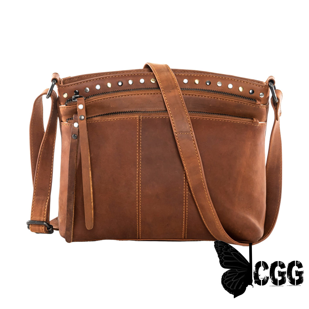 Concealed Carry Brynn Leather Crossbody By Lady Conceal Cognac Bags