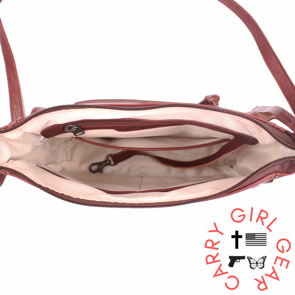 Concealed Carry Callie Leather Crossbody By Lady Conceal Bags