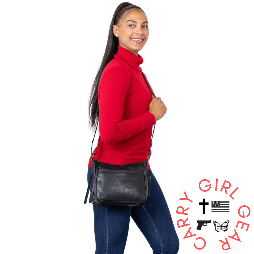 Concealed Carry Callie Leather Crossbody By Lady Conceal Bags