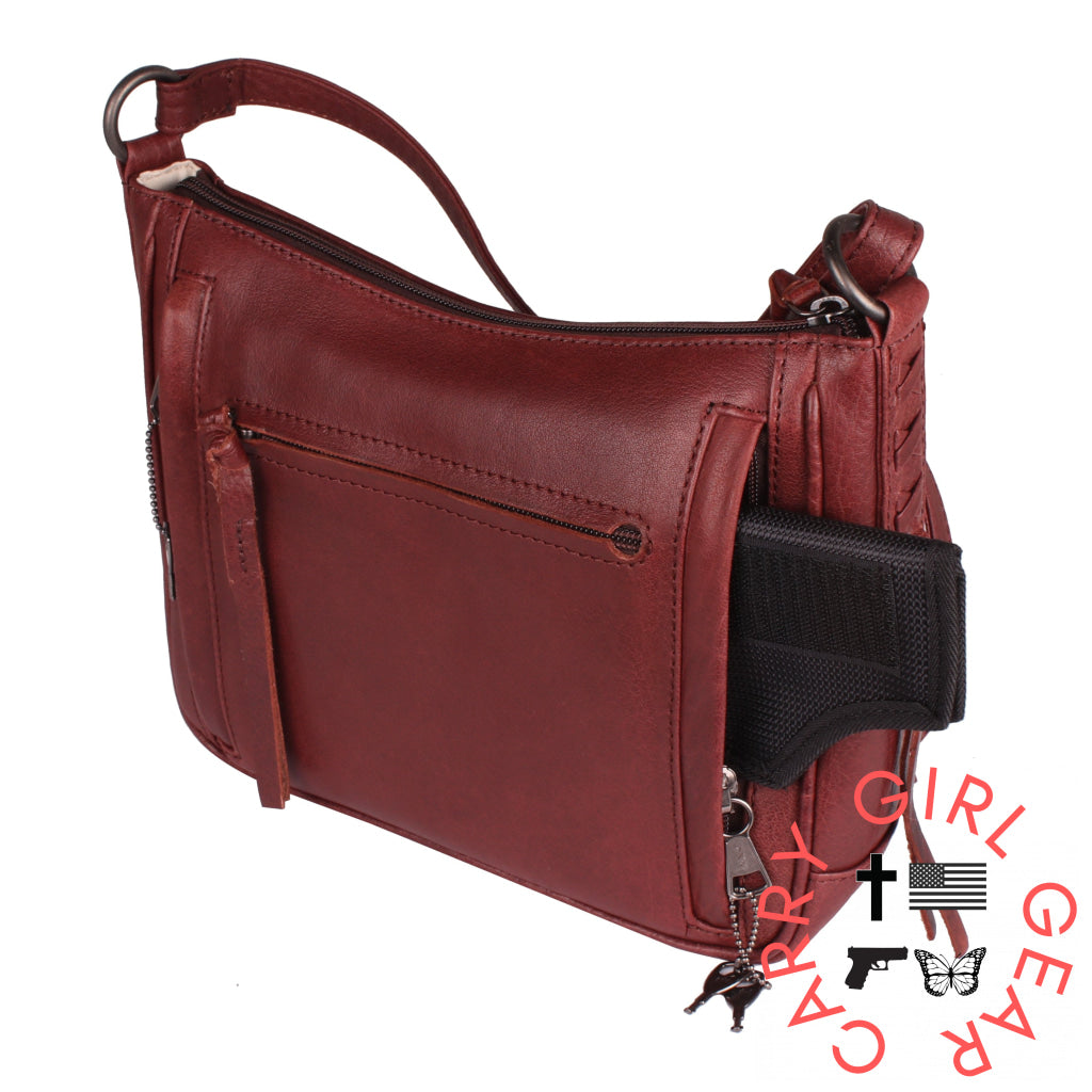 Concealed Carry Callie Leather Crossbody By Lady Conceal Bags