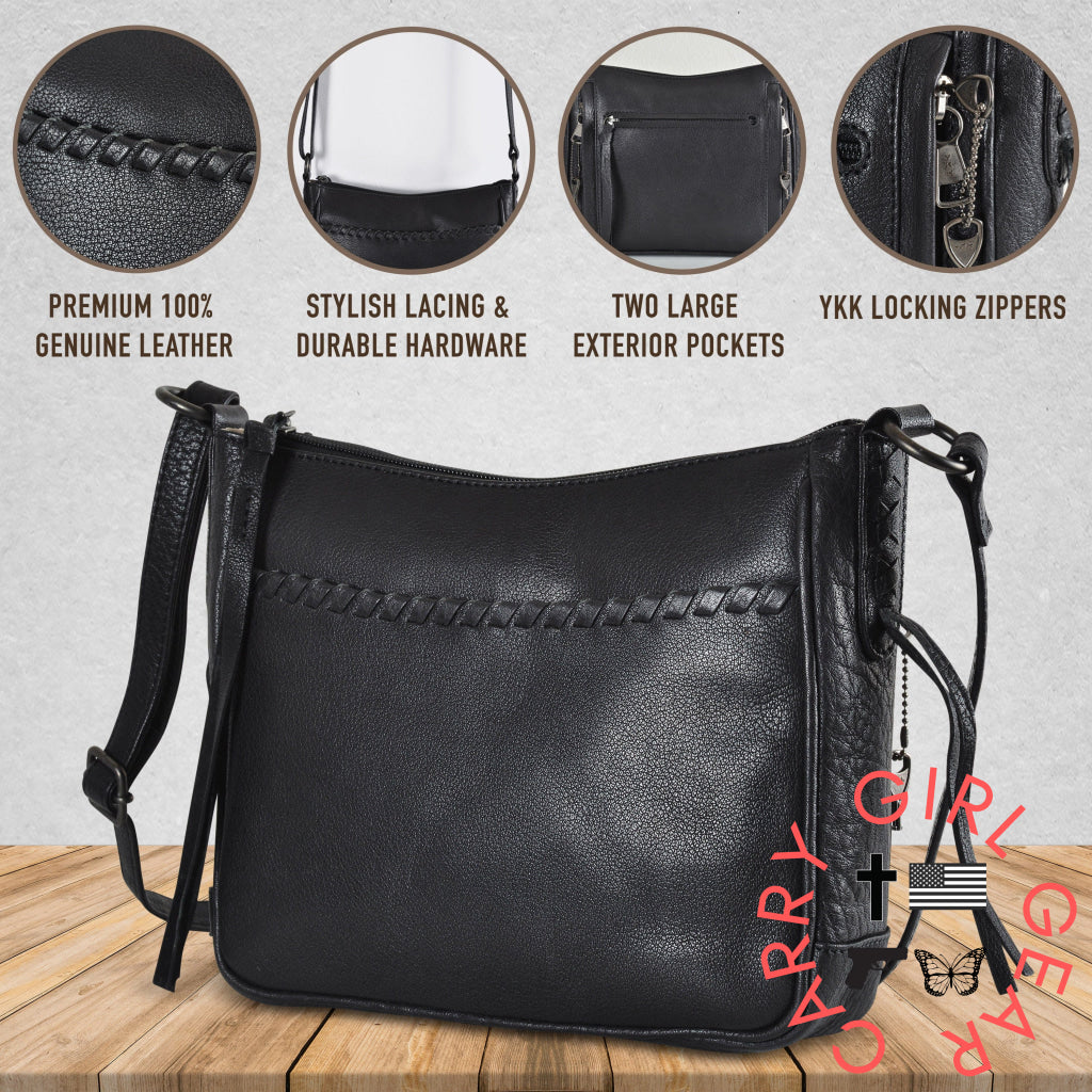 Concealed Carry Callie Leather Crossbody By Lady Conceal Bags