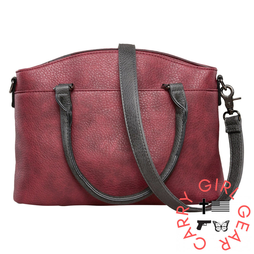Concealed Carry Carly Satchel By Lady Conceal Burgundy Satchels