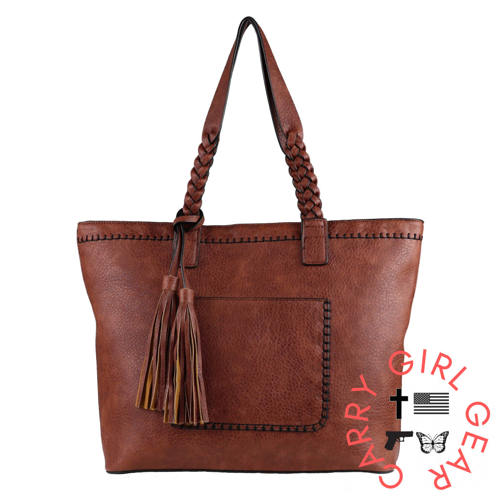 Concealed Carry Cora Tote By Lady Conceal Mahogany Totes