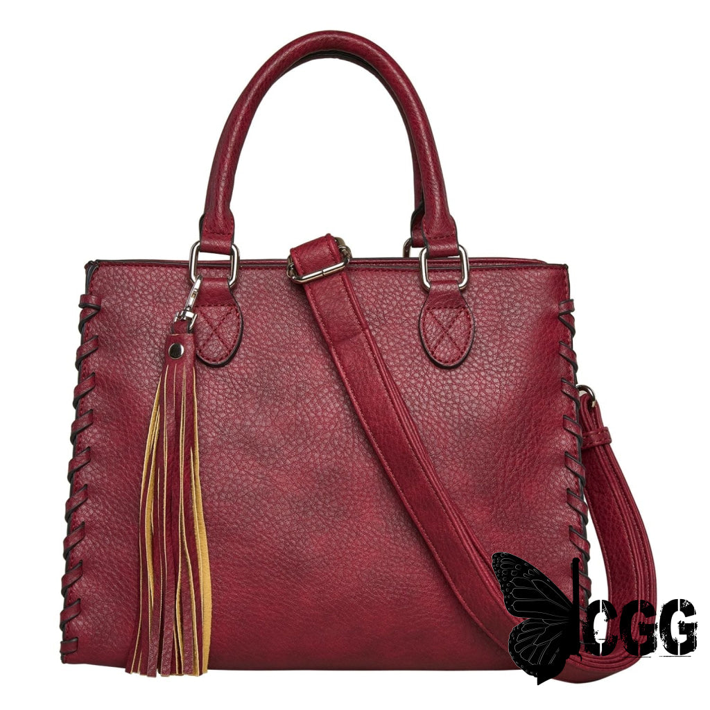 Concealed Carry Crossbody Ann Satchel By Lady Conceal Burgundy Satchels