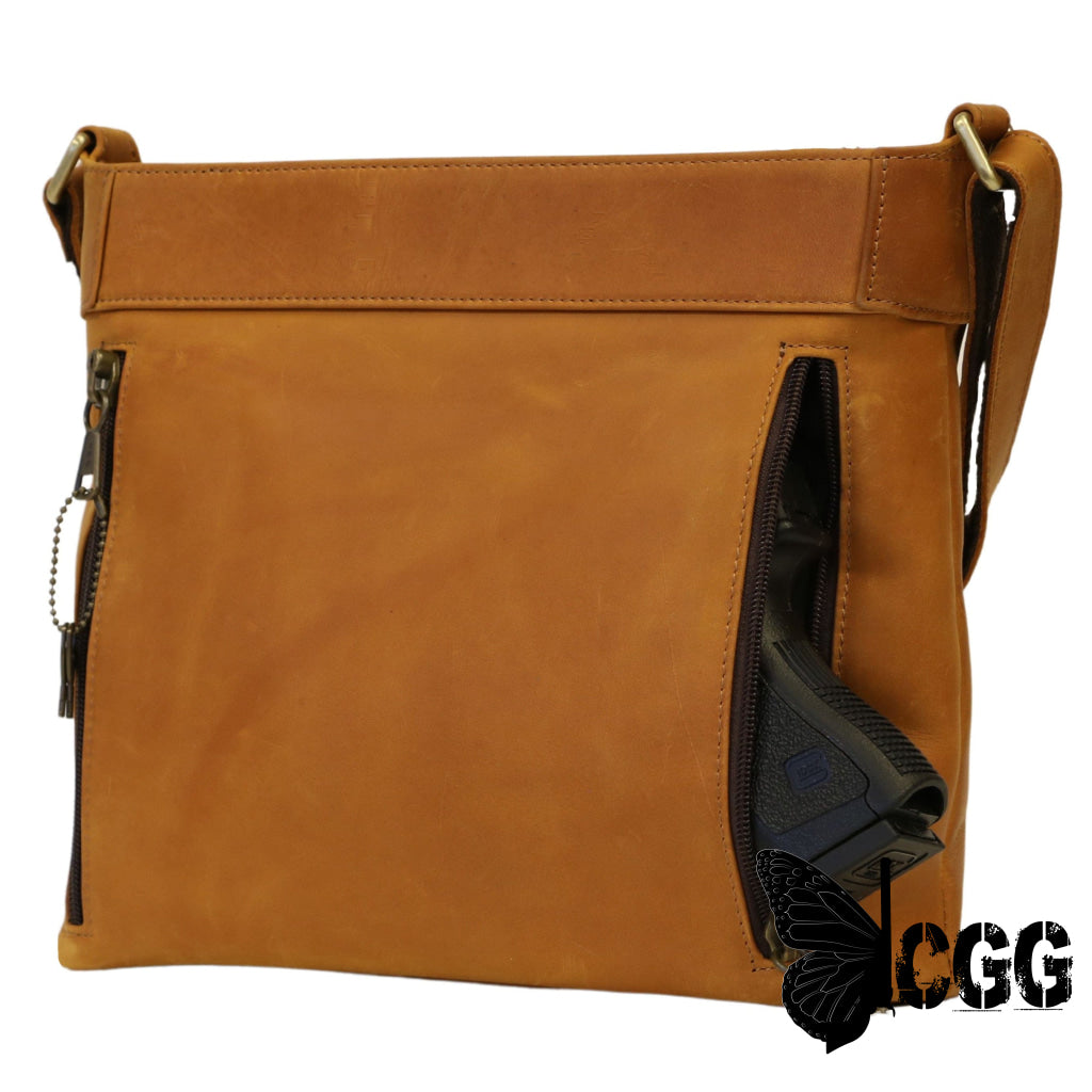 Concealed Carry Delaney Leather Crossbody By Lady Conceal Bags