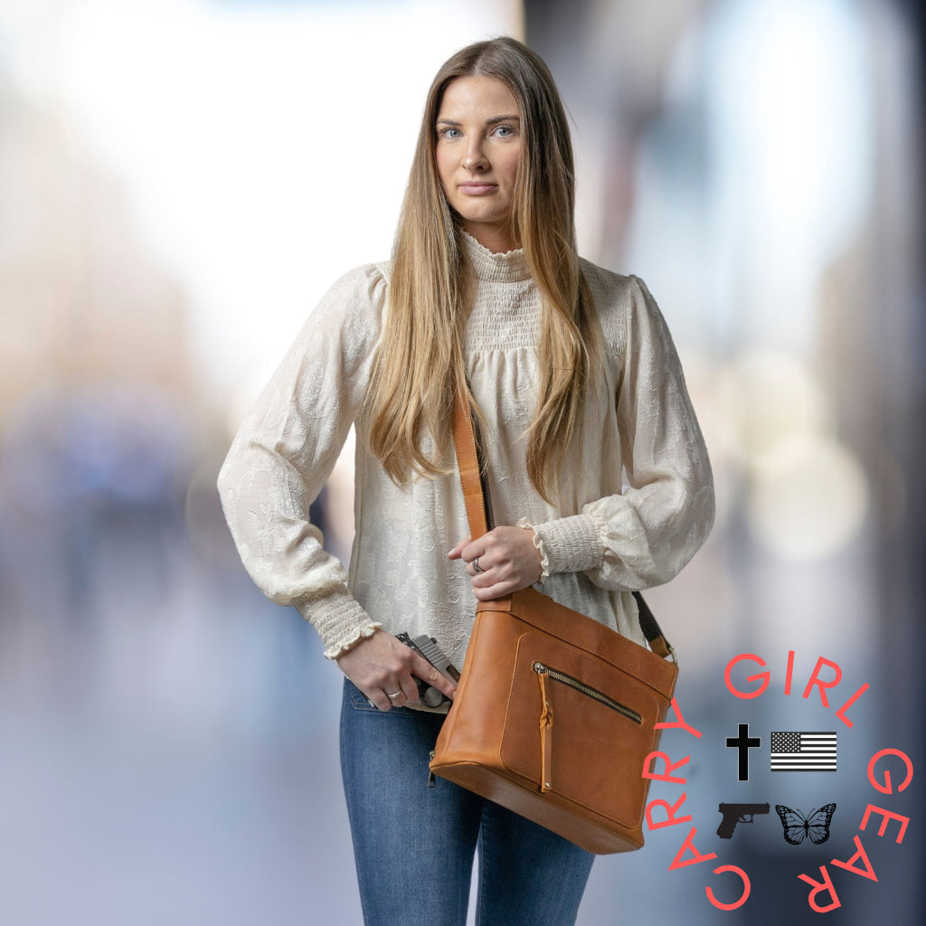 Concealed Carry Delaney Leather Crossbody By Lady Conceal Bags
