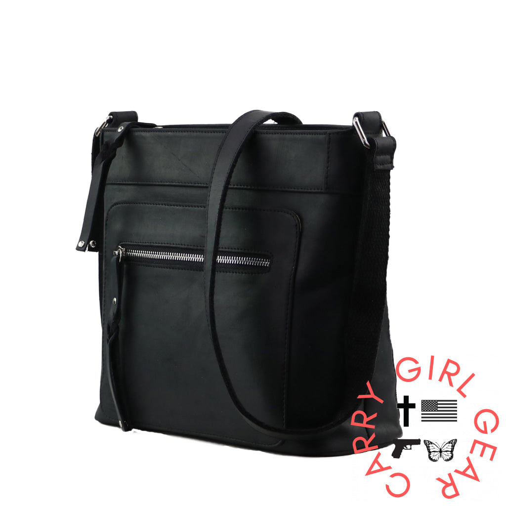 Concealed Carry Delaney Leather Crossbody By Lady Conceal Bags
