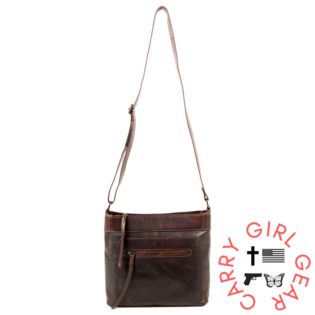 Concealed Carry Delaney Leather Crossbody By Lady Conceal Bags