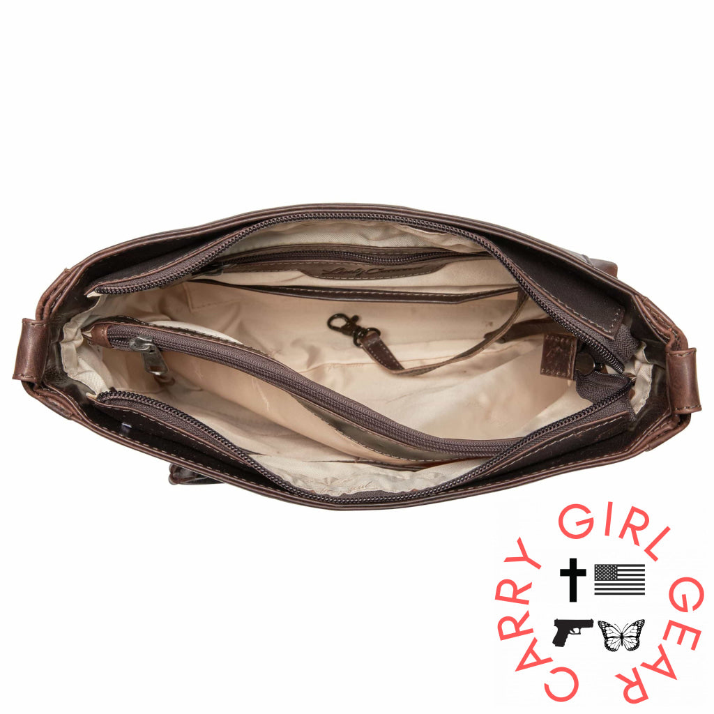 Concealed Carry Delaney Leather Crossbody By Lady Conceal Bags