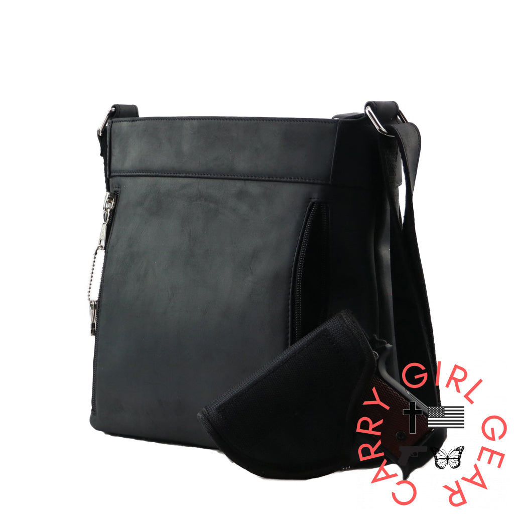 Concealed Carry Delaney Leather Crossbody By Lady Conceal Bags