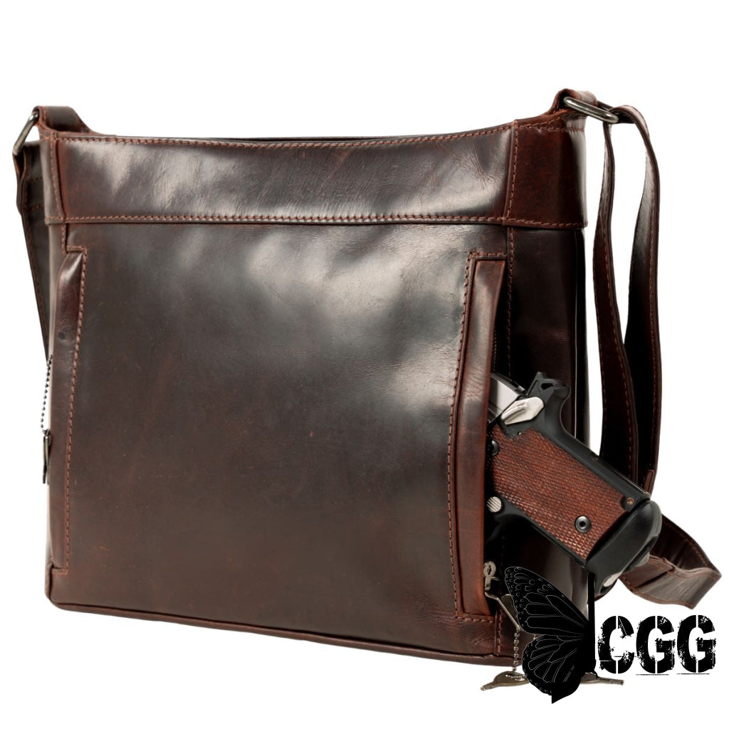 Concealed Carry Delaney Leather Crossbody By Lady Conceal Bags