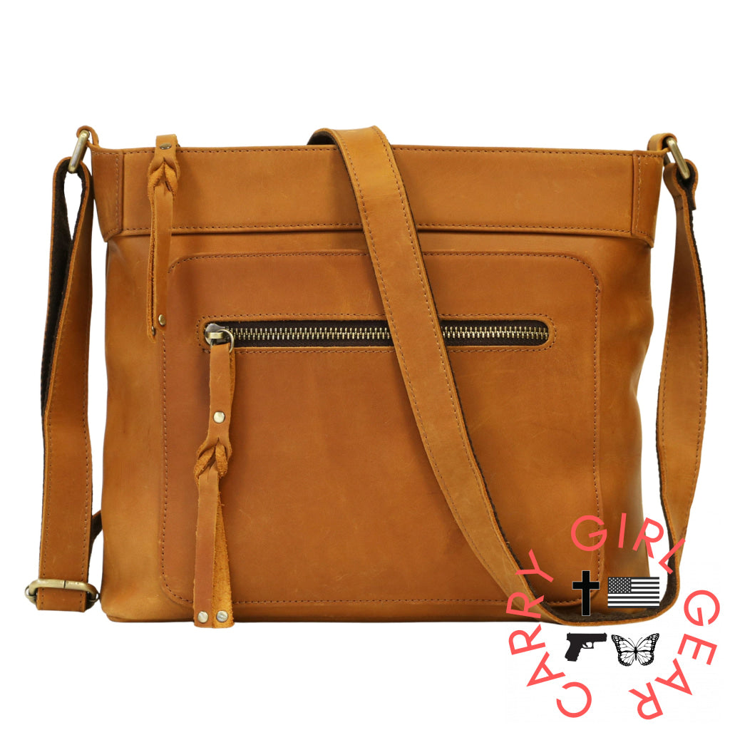 Concealed Carry Delaney Leather Crossbody By Lady Conceal Bags