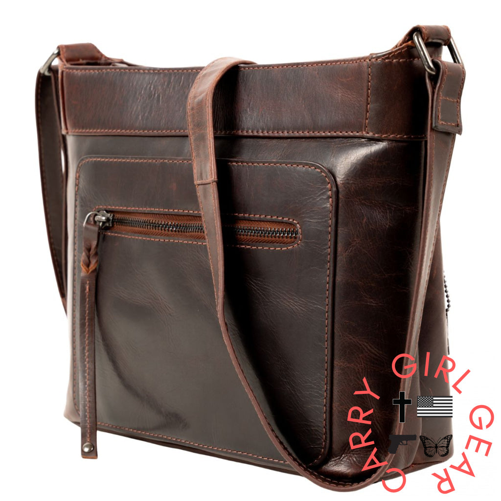 Concealed Carry Delaney Leather Crossbody By Lady Conceal Bags