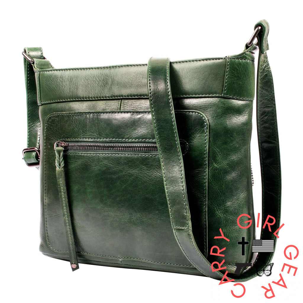 Concealed Carry Delaney Leather Crossbody By Lady Conceal Bags
