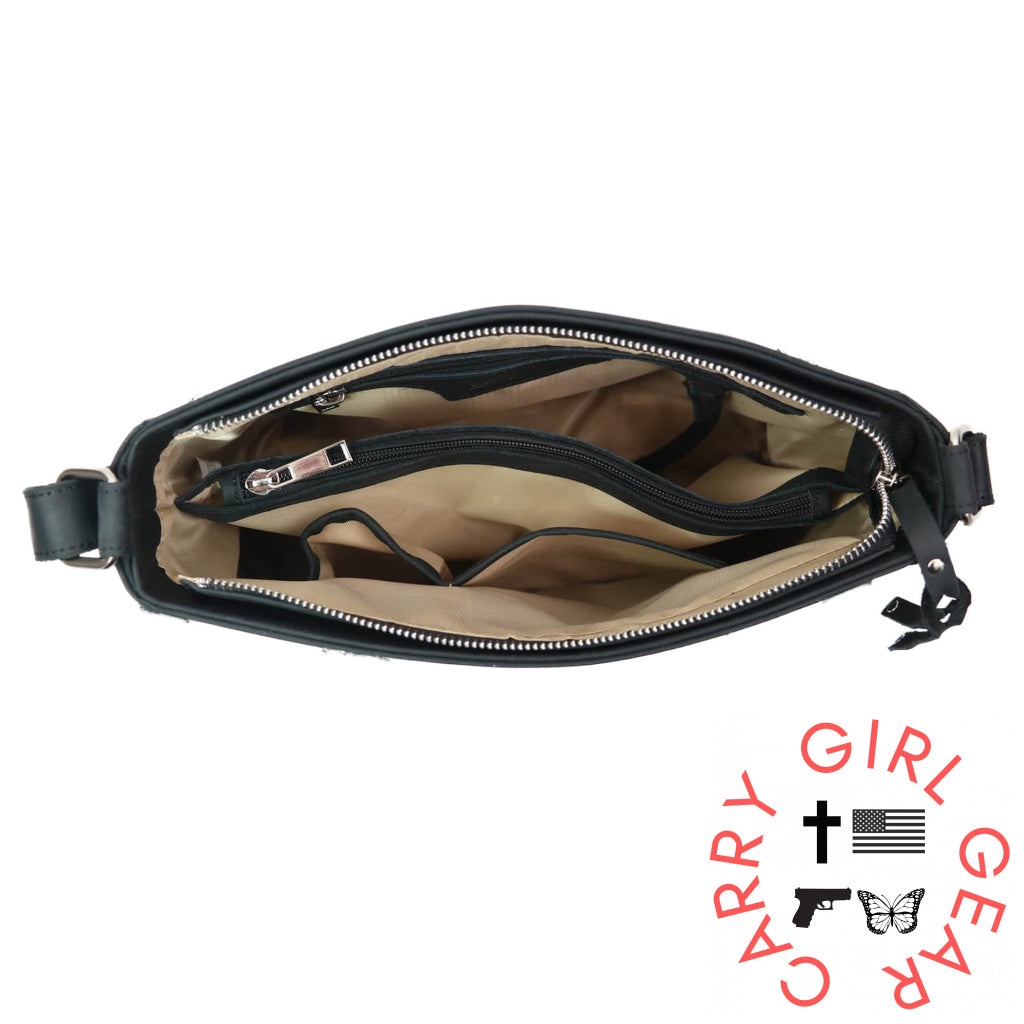 Concealed Carry Delaney Leather Crossbody By Lady Conceal Bags