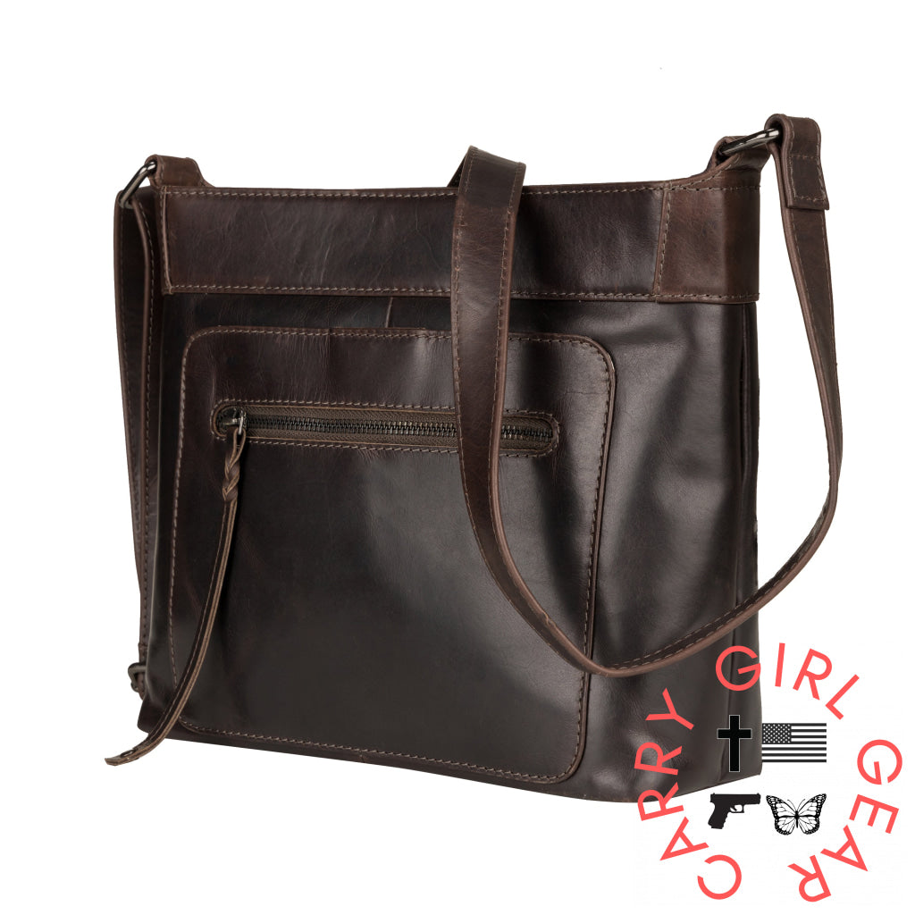 Concealed Carry Delaney Leather Crossbody By Lady Conceal Bags