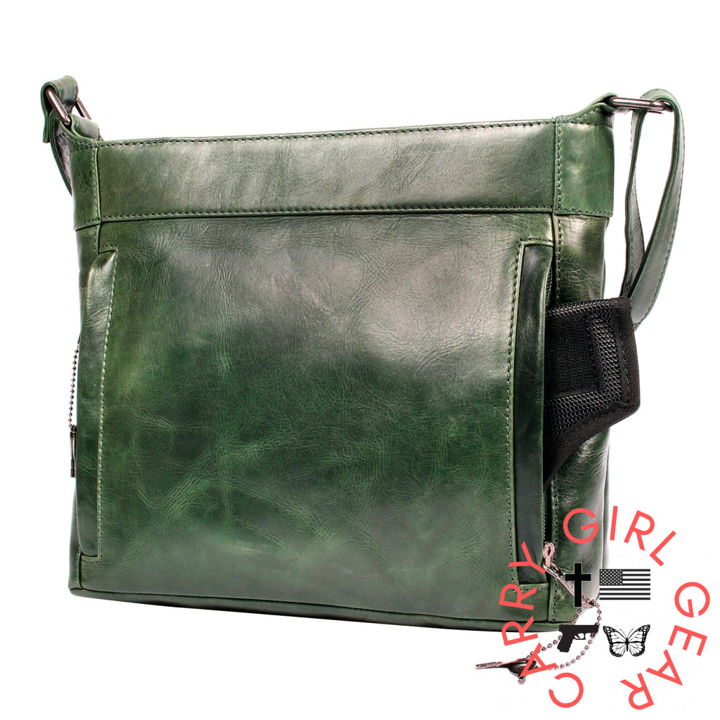 Concealed Carry Delaney Leather Crossbody By Lady Conceal Bags